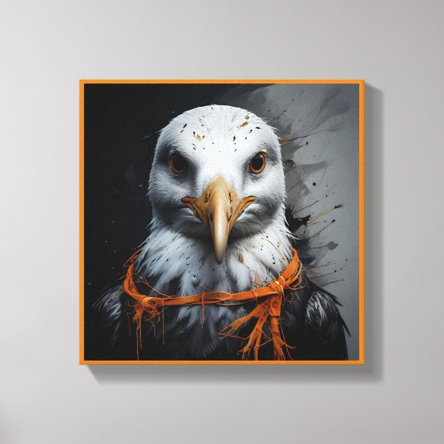 Spooky söt Halloween fiskmås i Disguise Canvastryck (Framsida)