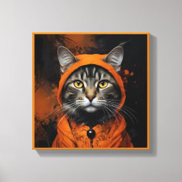 Spooky söt Halloween-katt i Disguise Canvastryck