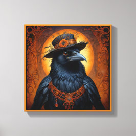 Spooky söt Halloween-kråka i Disguise Canvastryck
