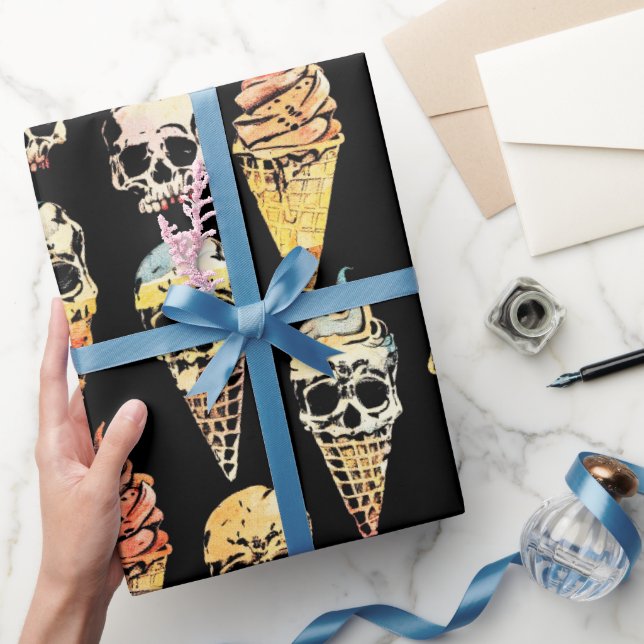 Spooky söt Halloween Skull Ice kräm Presentpapper (Gifting)