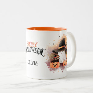 Spooky-söt personlig mugg för Halloween-kaffe
