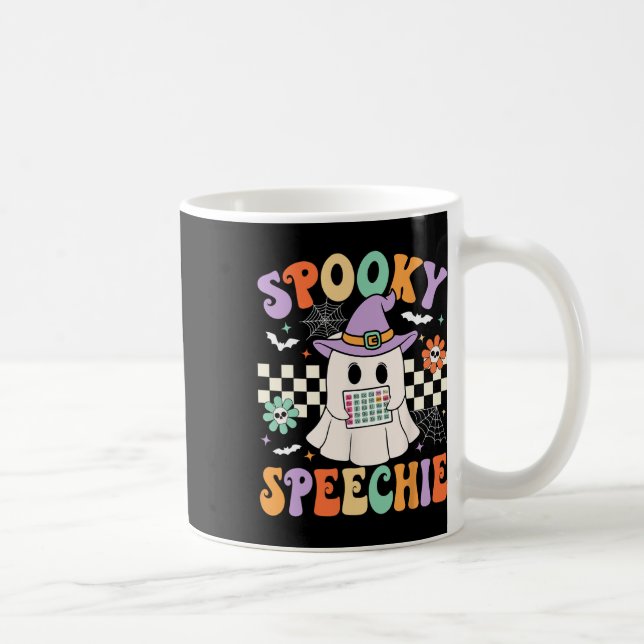 Spooky Speechie Tal Therapy Halloween Retro Slp Kaffemugg (Höger)