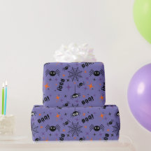 Spooky Spider, Cobweb Gift Wrapping Papper Boo!