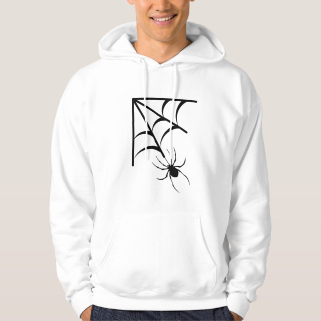 Spooky Spider Cobweb Halloween Hoodie (Framsida)