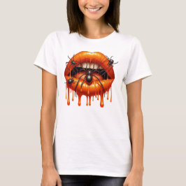 Spooky Spider Drip Läppar T Shirt