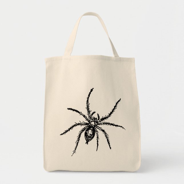 Spooky Spider för Halloween Tygkasse (Framsidan)