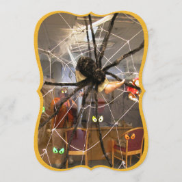 Spooky Spider Halloween Office Dekorations Photo Kort