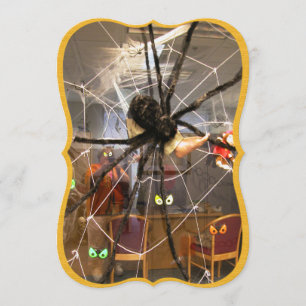 Spooky Spider Halloween Office Dekorations Photo Kort