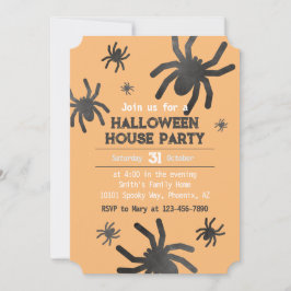 Spooky Spider Happy halloween Party-inbjudan Inbjudningar