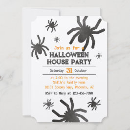 Spooky Spider Happy halloween Party-inbjudan Inbjudningar