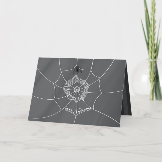 Spooky Spider i Spindelnät Card Kort (Framsida)