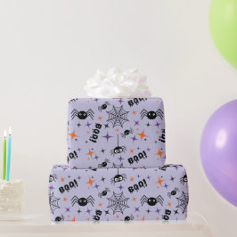 Spooky Spider Seamless Wrapping Papper med Cobwebs Presentpapper