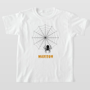 Spooky Spider & Webben Personlig Halloween T Shirt