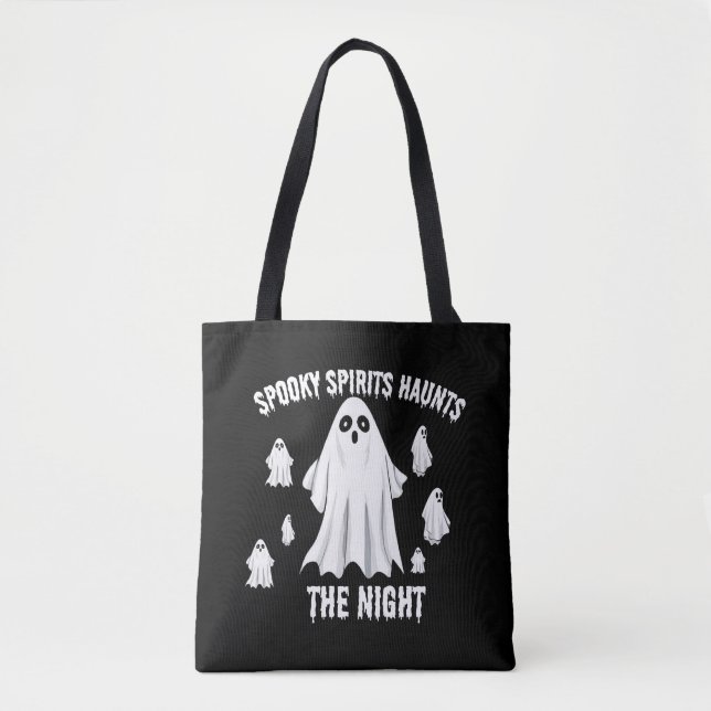 Spooky Spirits Haunt the Night-Halloween T-shirt Tygkasse (Framsida)