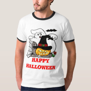 Spooky-spöke och pumpkinodesign t shirt