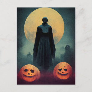 Spooky spöke och pumpor Halloween Helg Vykort