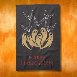 Spooky Spöken & Fladdermus Halloween Anpassningsba Kökshandduk