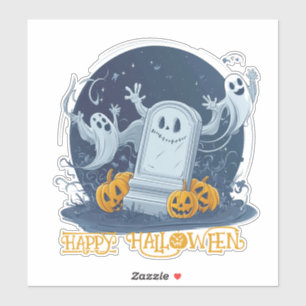 Spooky Spöken på Graveyard Klistermärken
