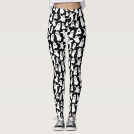 Spooky spökhalloween svart Party Leggings