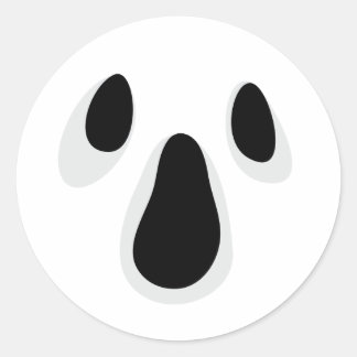 Spooky spökklistermärken ansikte Halloween Runt Klistermärke