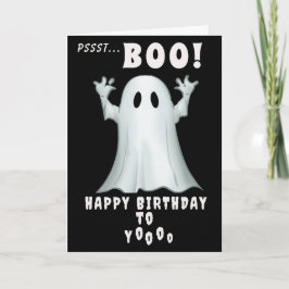 Spooky spökretro Black halloween Birthday Kort
