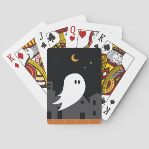 Spooky spökstad halloween tecknad casinokort