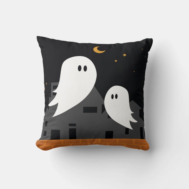 Spooky spökstad halloween tecknad kudde (Framsida)