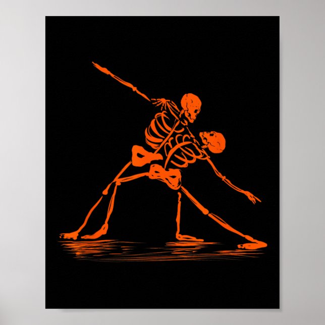 Spooky Spooktober Dancing Skeletons Meme Poster (Framsidan)
