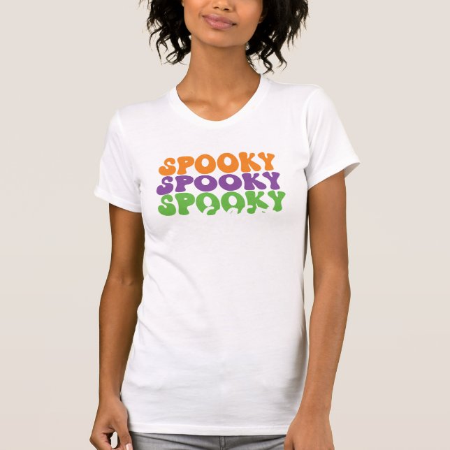 Spooky Spooky Season Retro Typography T Shirt (Framsida)