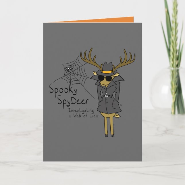 Spooky SpyDeer - roligt Halloween-gratulationskort Kort (Framsida)