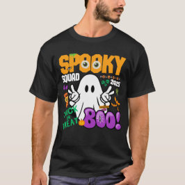 Spooky Squad 2025 - Ghost Bus eller godis Hallowee T Shirt