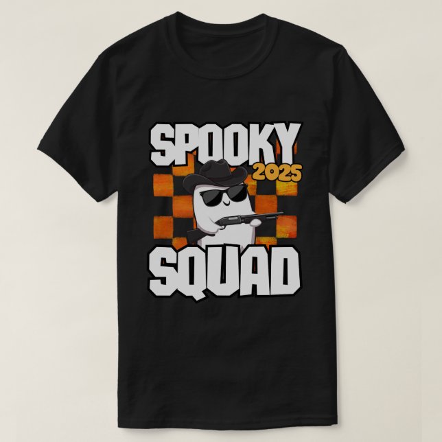 Spooky Squad 2025 - Halloween Cowboy Ghost T Shirt (Design framsida)
