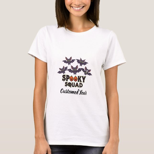 Spooky Squad 2025 Halloween-Personlig T Shirt (Framsida)