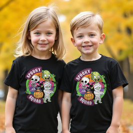 Spooky Squad Halloween Monster Tecknad Modern Kids T Shirt