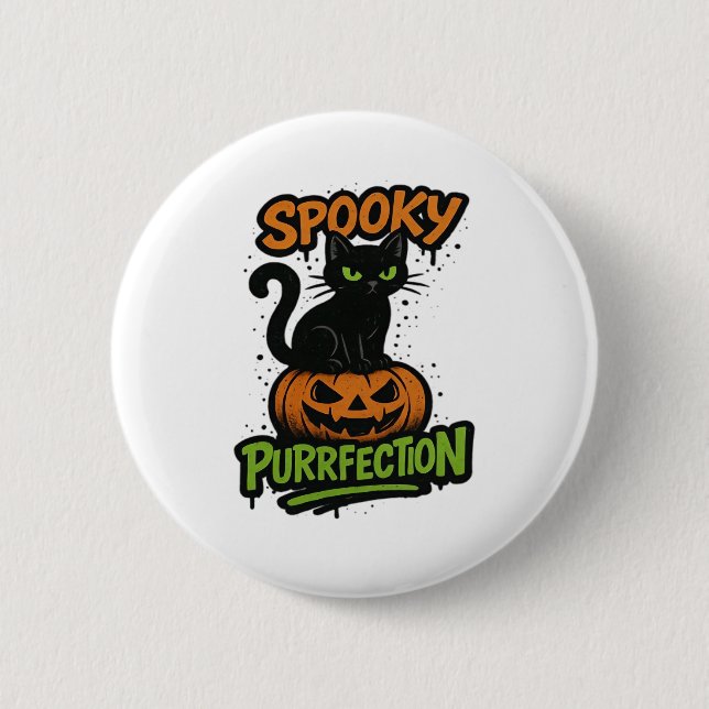 Spooky Squad Retro Halloween-design (svart text) - Knapp (Framsida)