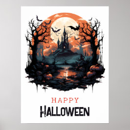Spooky ställe, fullt, måne, fladdermus, hemsökt hu poster