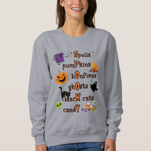 SPOOKY Stavning med all sak Halloween T Shirt (Framsida)