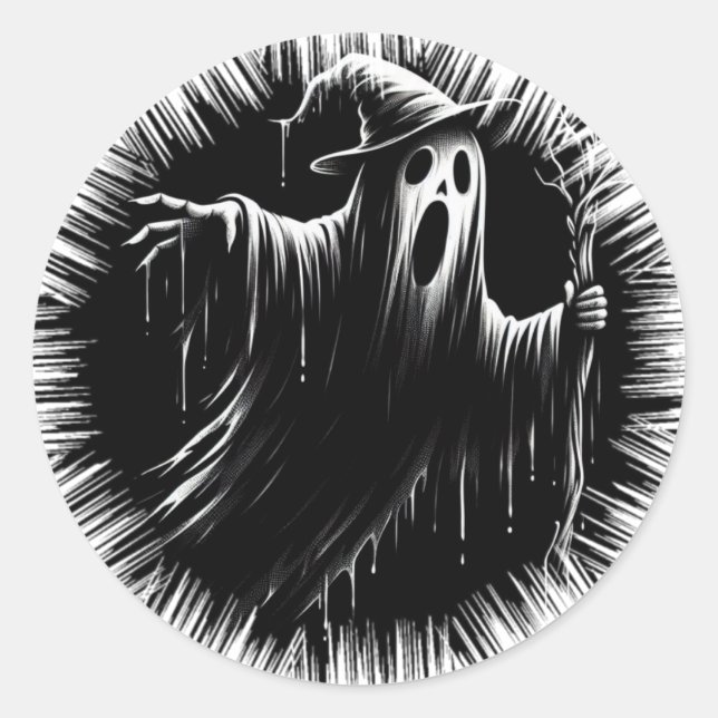 Spooky Stickers Runt Klistermärke (Framsida)