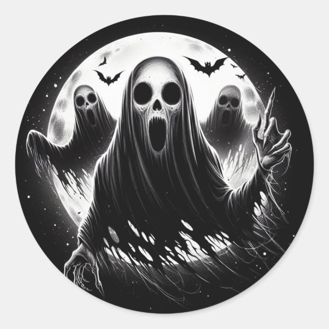 Spooky Stickers Runt Klistermärke (Framsida)