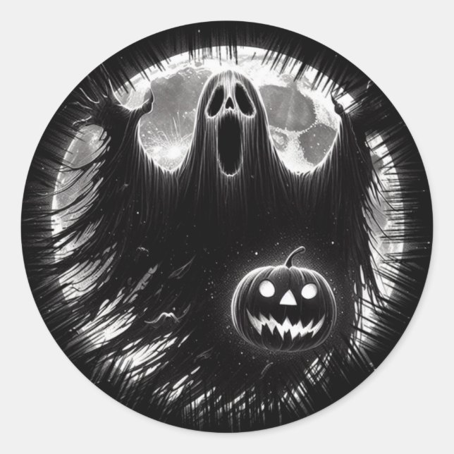 Spooky Stickers Runt Klistermärke (Framsida)