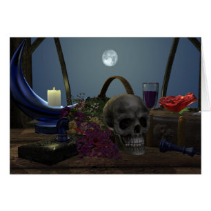 Spooky still Life i Moonlight Hälsningskort