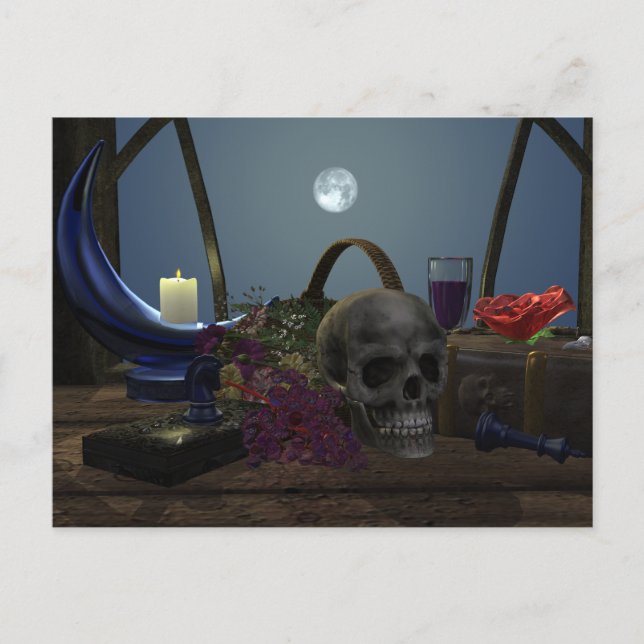 Spooky still Life i Moonlight Vykort (Framsida)