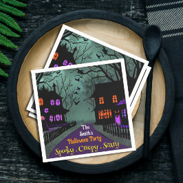 Spooky Street Anpassningsbar Text Halloween Pappersservett