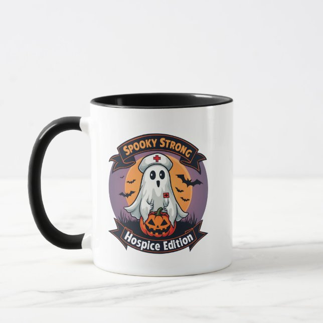 Spooky Strong Hospice Edition Halloween Nurse Mugg (Vänster)