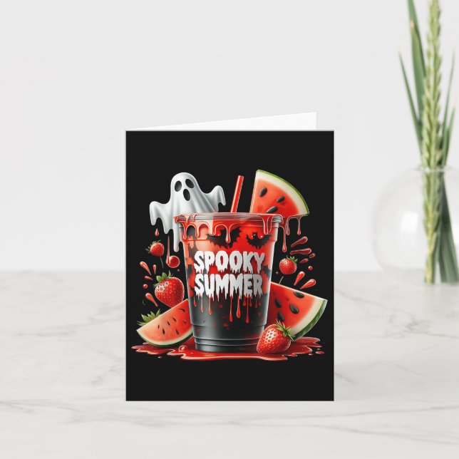 Spooky Summer Drinks Summerween Vibes Funny Sommar Kort (Framsida)