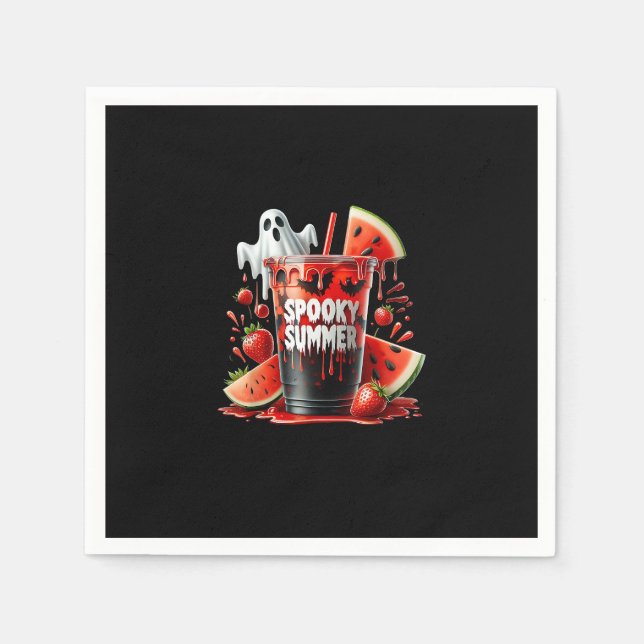Spooky Summer Drinks Summerween Vibes Funny Sommar Pappersservett (Framsidan)