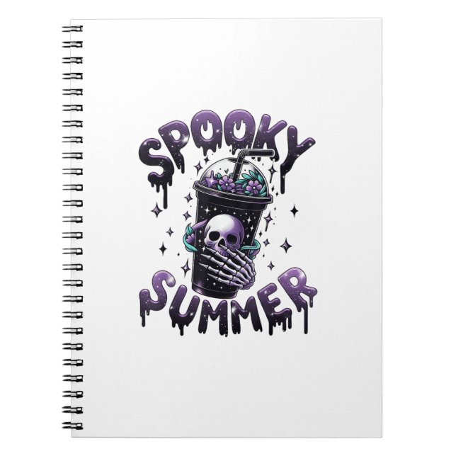 Spooky Summer Funny Meme Skeleton Coffee Funny Sum Anteckningsbok (Framsidan)