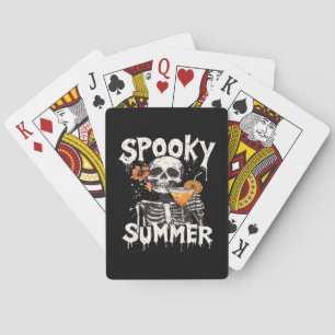 Spooky Summer Funny Meme Skeleton Coffee Summerwee Casinokort