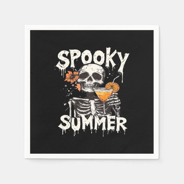 Spooky Summer Funny Meme Skeleton Coffee Summerwee Pappersservett (Framsidan)