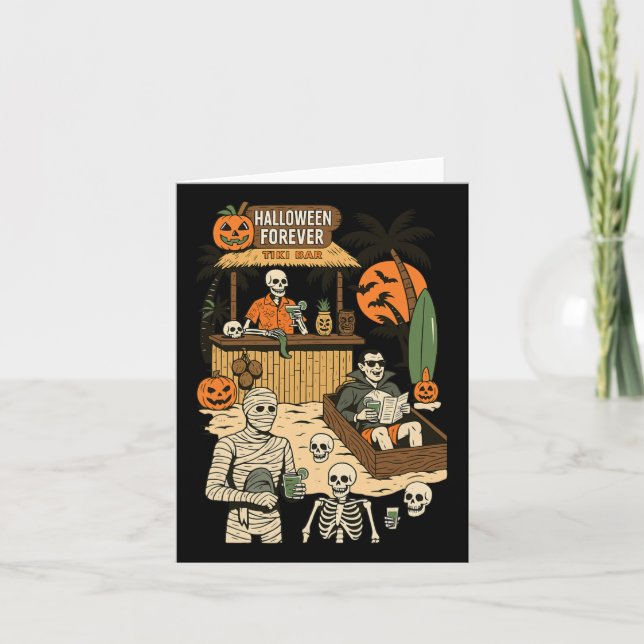 Spooky Summer Halloween Retro Summer Horror Charac Kort (Framsida)